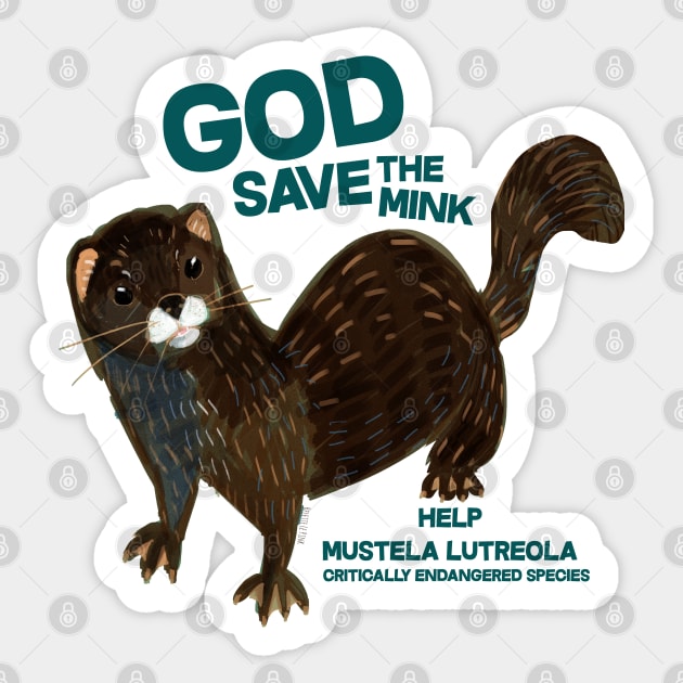 Save the European Mink 1 Sticker by belettelepink